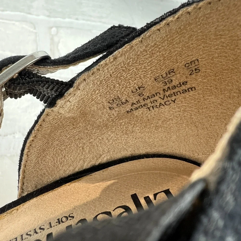 LifeStride Heels Pumps Womens 8.5‎ Tracy Black Suede Strappy Block Heel Classy